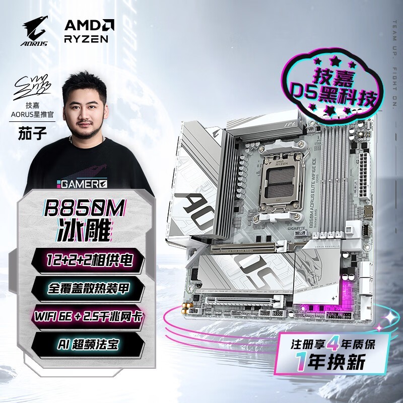  B850M AORUS ELITE WIFI6E ICE