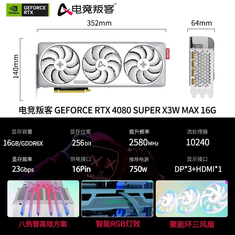 AX羺ѿGeForce RTX 4080 SUPER X3W MAXڲ7379Ԫ