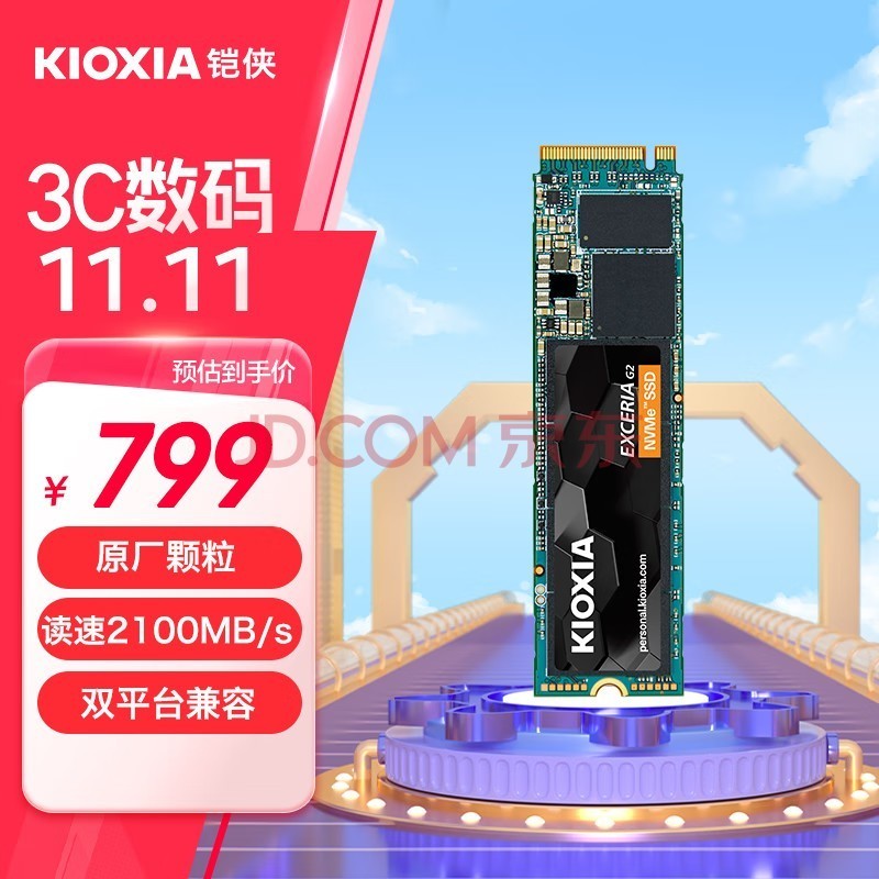 铠侠（Kioxia）2TB SSD固态硬盘 NVMe M.2接口 EXCERIA G2 RC20系列