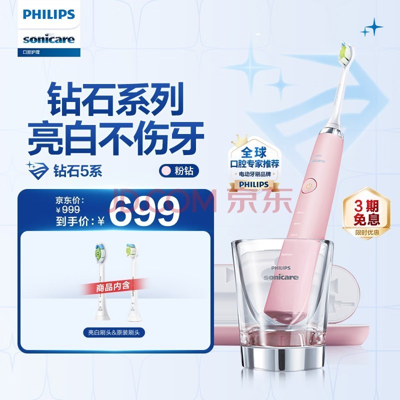 ֣PHILIPS綯ˢ ¿/Ů 꺬ˢͷ*2+к+粣 ʯ5ϵɫ