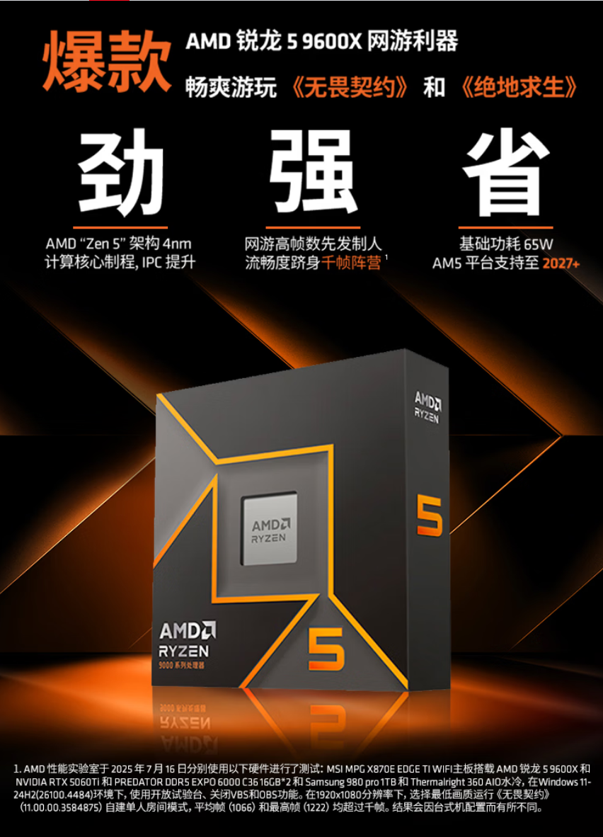 ����+�ɱ��Ļƽ�������5 9600X�䵥ͨ��DDR5�ڴ�
