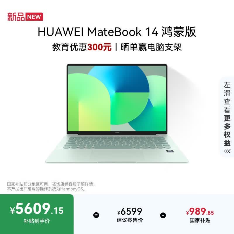 华为 MateBook 14 鸿蒙版(24GB/512GB/标准版/圆键盘)