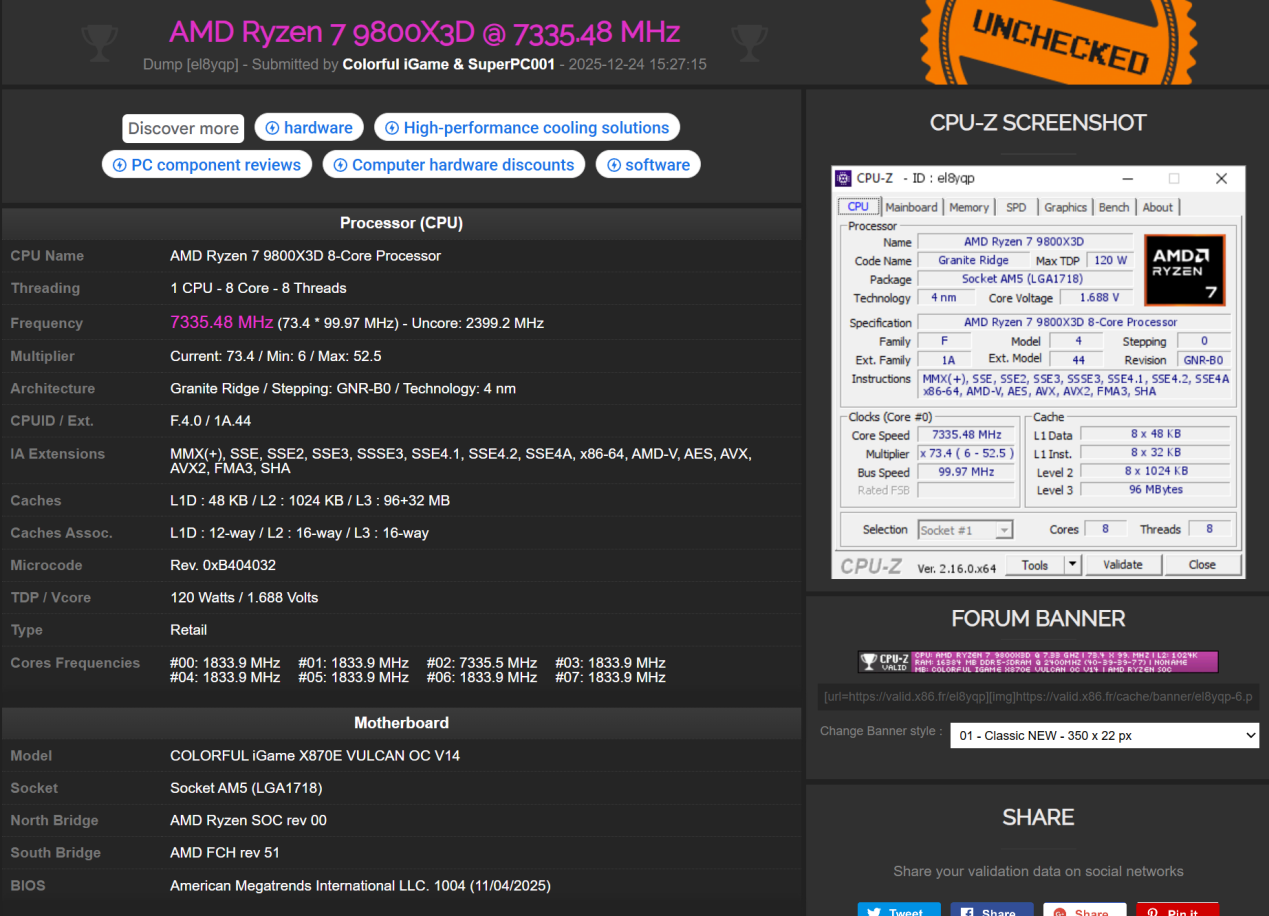 �߲ʺ��ڴ��ȶ�9400MHz C30���У�X870E����ͬʱˢ�������¼