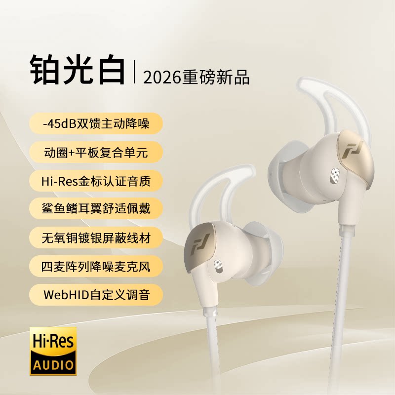 绯乐 虹入耳式有线耳机主动降噪动圈平板FPS游戏音乐typec接口耳塞