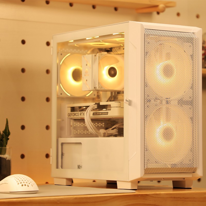 鑫谷 机箱卓灵1色玻璃侧透电脑机箱台式机迷你mini小机箱matx