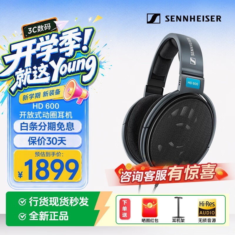 森海塞尔（Sennheiser） HD650/HD600/HD660S2/HD800S 经典开放式头戴式HIFI发烧耳机 立体声家庭影院 HD 600 颜色