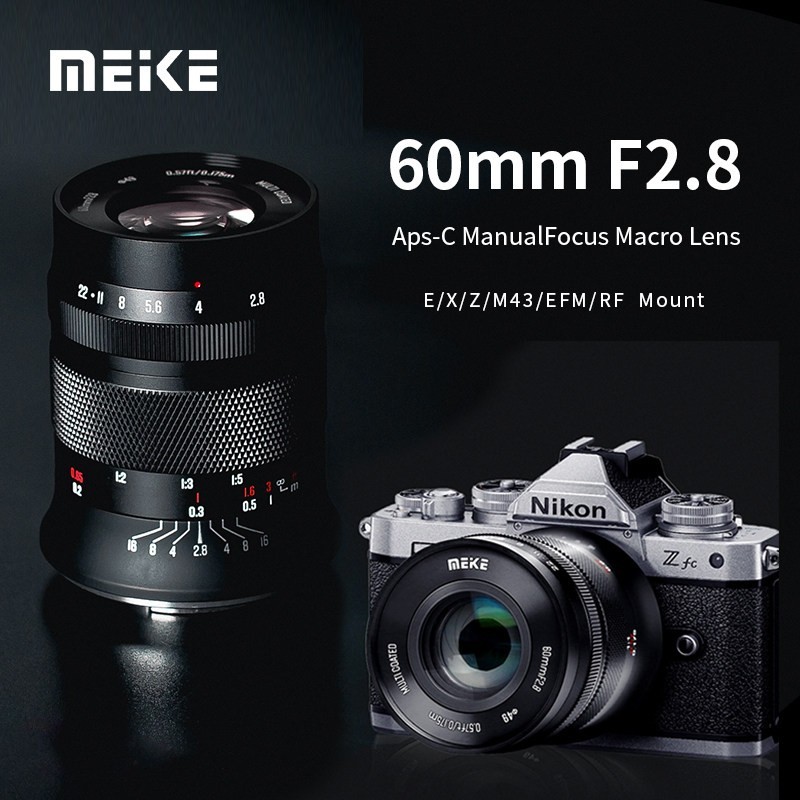 MEKE 美科MK-60mm F2.8定焦微距人像镜头适用佳能尼康索尼奥林巴斯松下微单