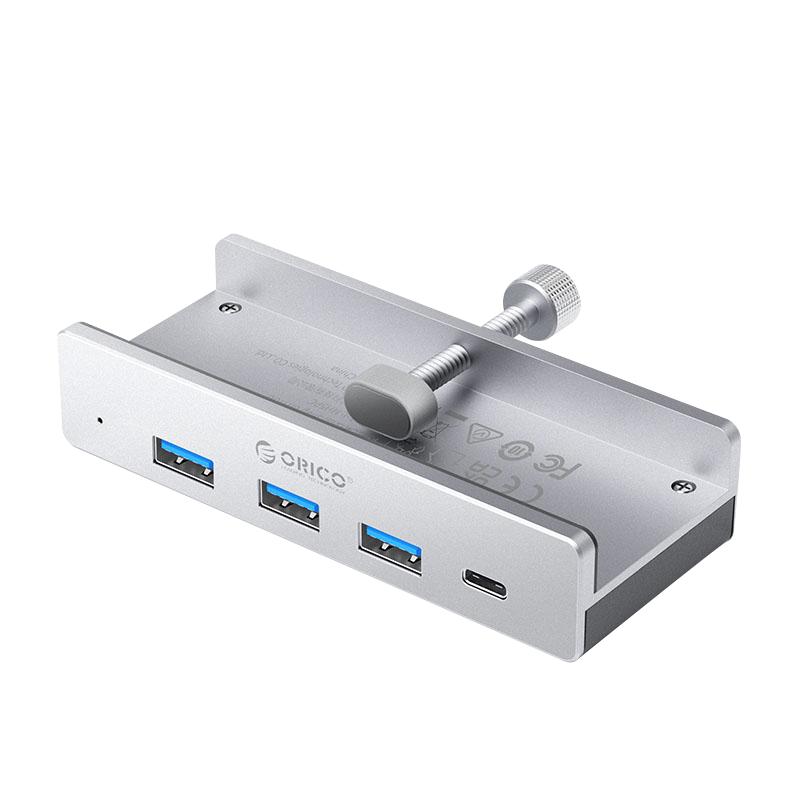 奥睿科 usb扩展器多接口hub分线器带供电typec拓展坞macbook台式电脑u盘转接器sd高速读卡器桌面固定卡扣