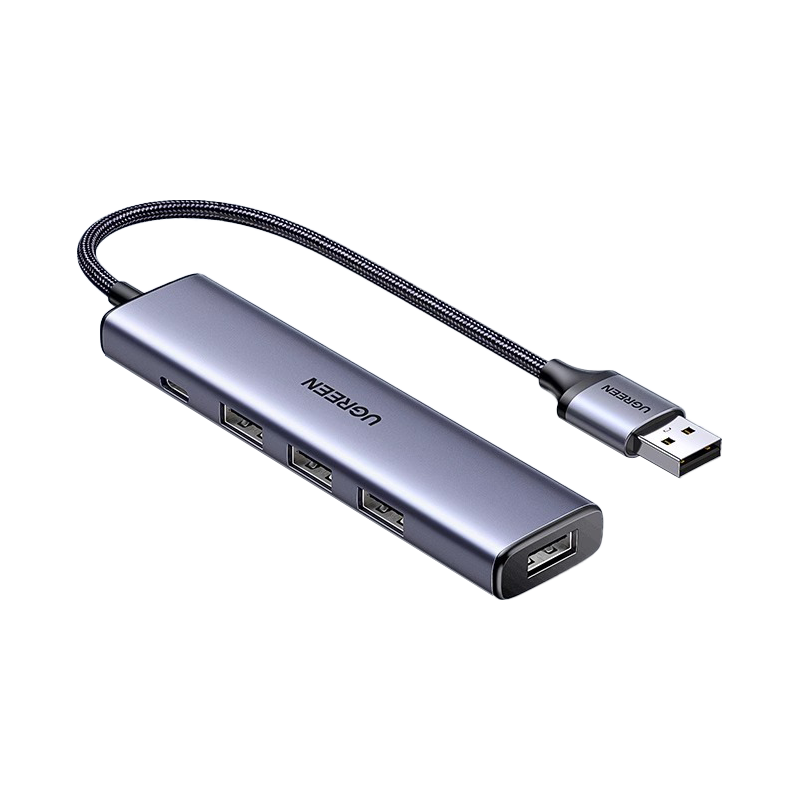 绿联 usb扩展器集分线器插头多口typec延长hub3.0外接转接u盘带供电转换