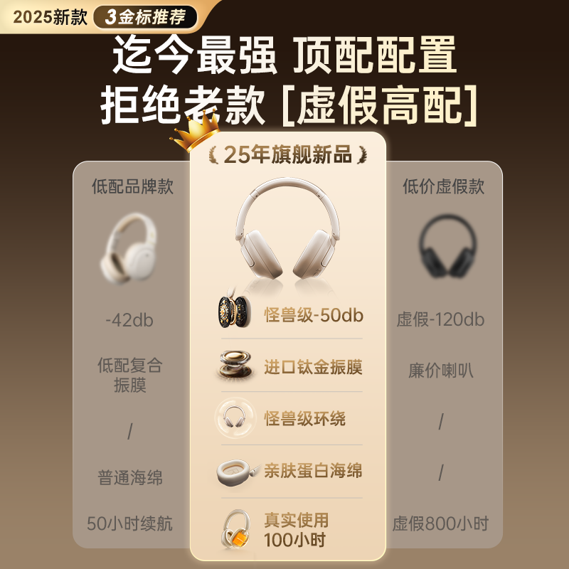 金运降噪耳机66.9元抢