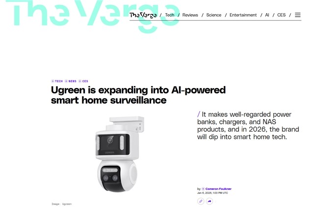 中国科技品牌绿联亮相 CES 2026，以全产品智能协同推进智慧生活