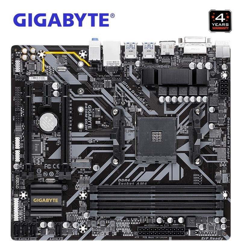 技嘉(GIGABYTE)B450M DS3H 主板 (AMD B450/Socket AM4)