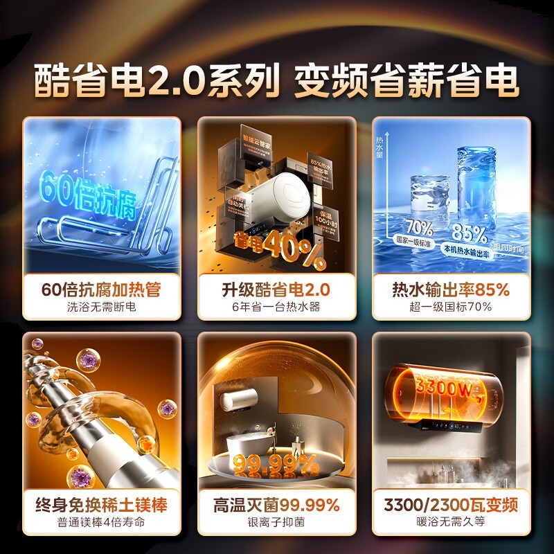 美的JE6Pro储水式电热水器优惠到手826元