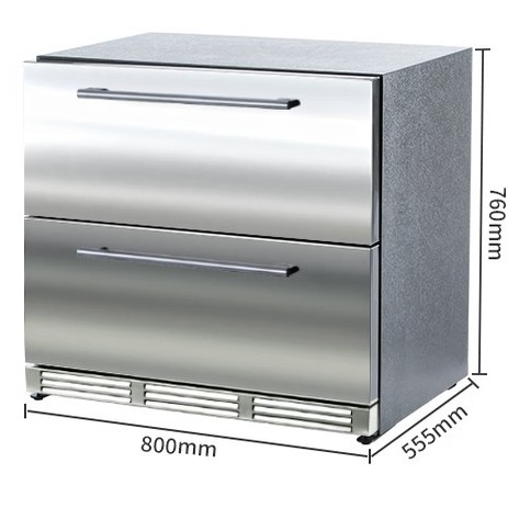 尊贵 122L全嵌入式卧式冰箱风冷无霜双抽屉超薄一级能效零嵌冰箱