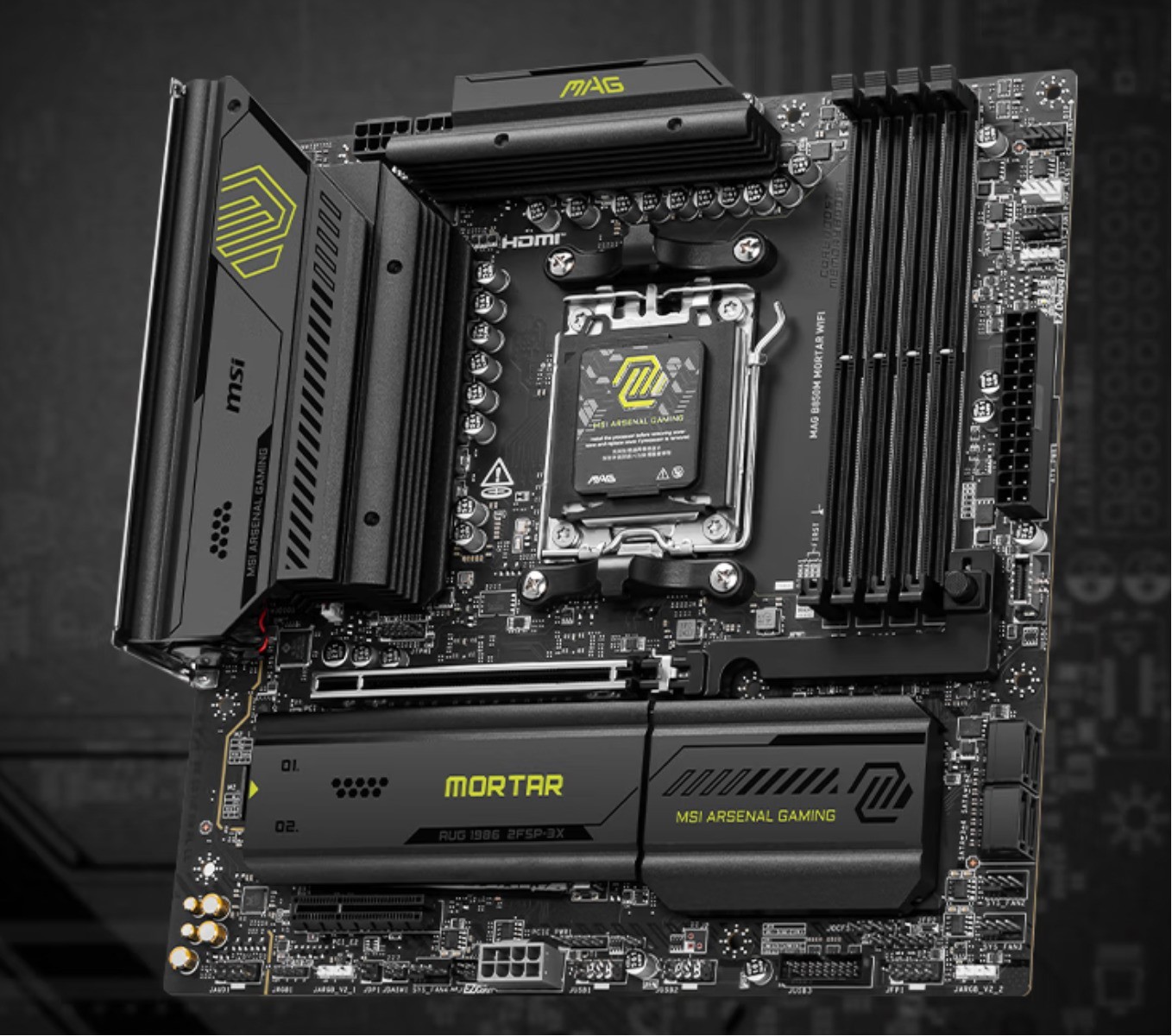 微星MAG B850M MORTAR WIFI迫击炮主板,双十一立省150元