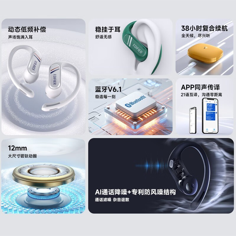 漫步者Comfo SE耳挂耳机PLUS专享价167元