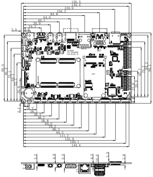 �����Ƴ�RK3566�����õĺ��İ�B2B��չ����������DC_M566