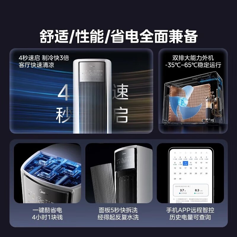 美的风尊二代51LW立柜空调2匹,优惠价4209元