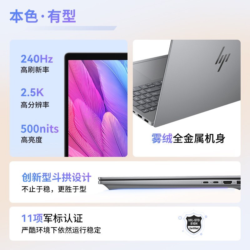 20点开始：惠普 星BookPro16 （Ultra5 225H、16GB、1TB）