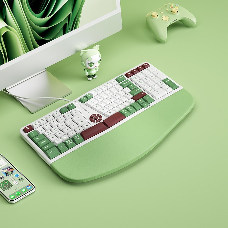 航世 BOW 人体工学有线键盘鼠标套装UBS外接台式笔记本电脑打字静音