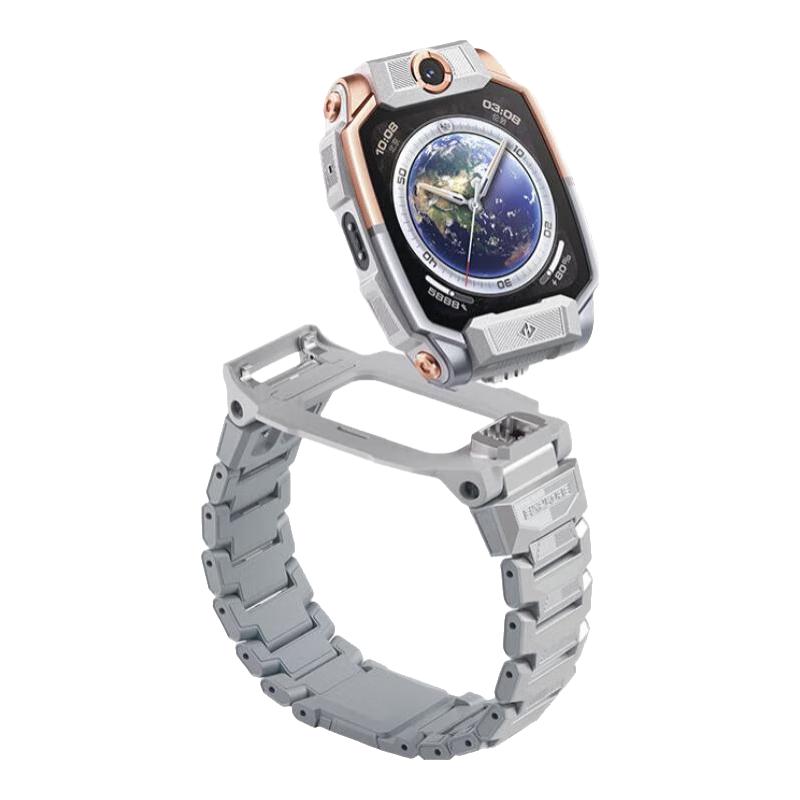 小天才 Z10 航天版 儿童智能手表 56.8mm 暮光银 TPU表带 (北斗、GPS、血氧、ECG)