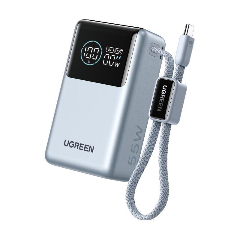 绿联 55W能量湃Pro2025小巧便携10000毫安快充适用苹果17小米移动电源