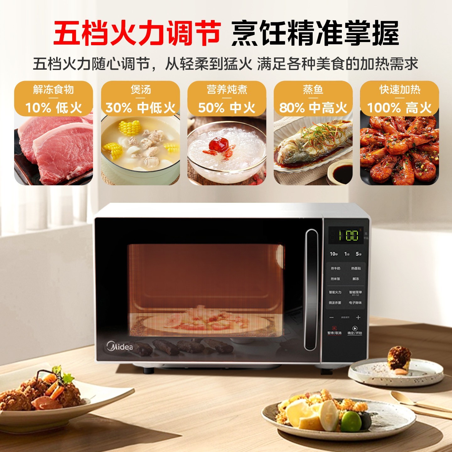 美的 微波炉家用小型智能迷你多功能20L平板速热2025新款正品M2C