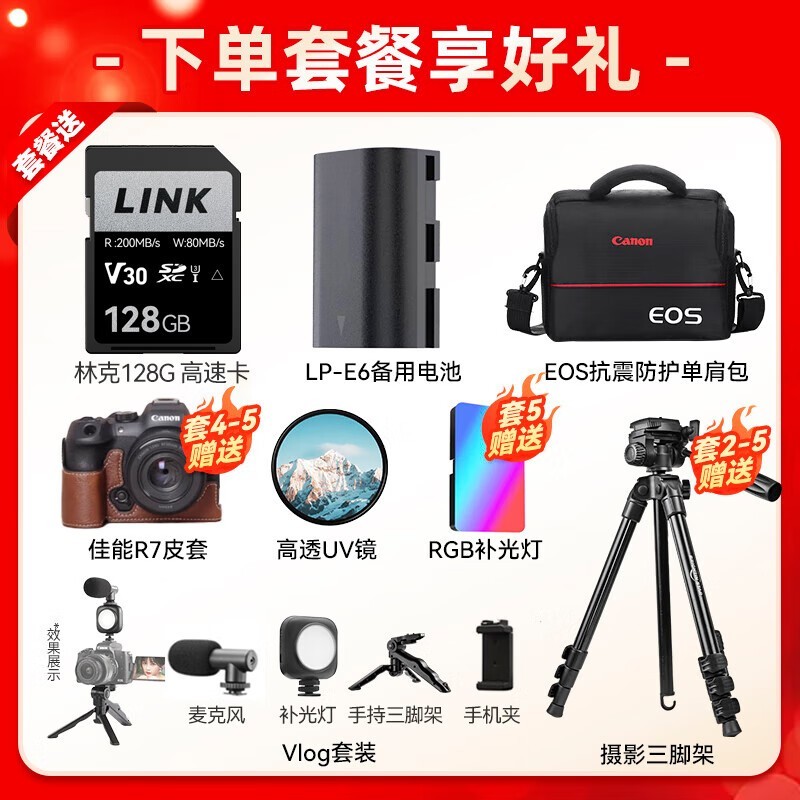 佳能R7微单相机直降,到手仅8999元