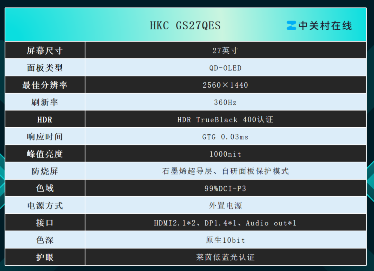 HKC GS27QESʾ⣺OLED˫ ҵĲ֮ѡ