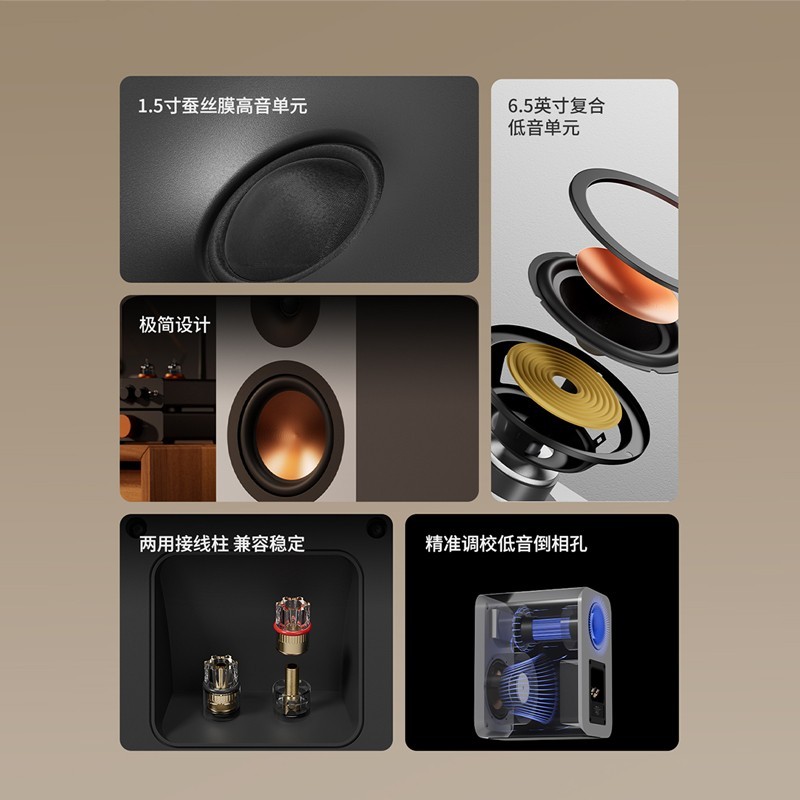 弗西音频 FosiAudio SP601无源音箱HIFI音响发烧级电脑书架木质音箱对箱