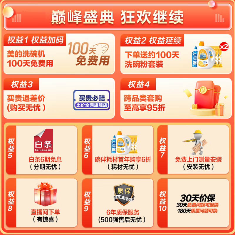 美的V9 Pro洗碗机15套直降146元