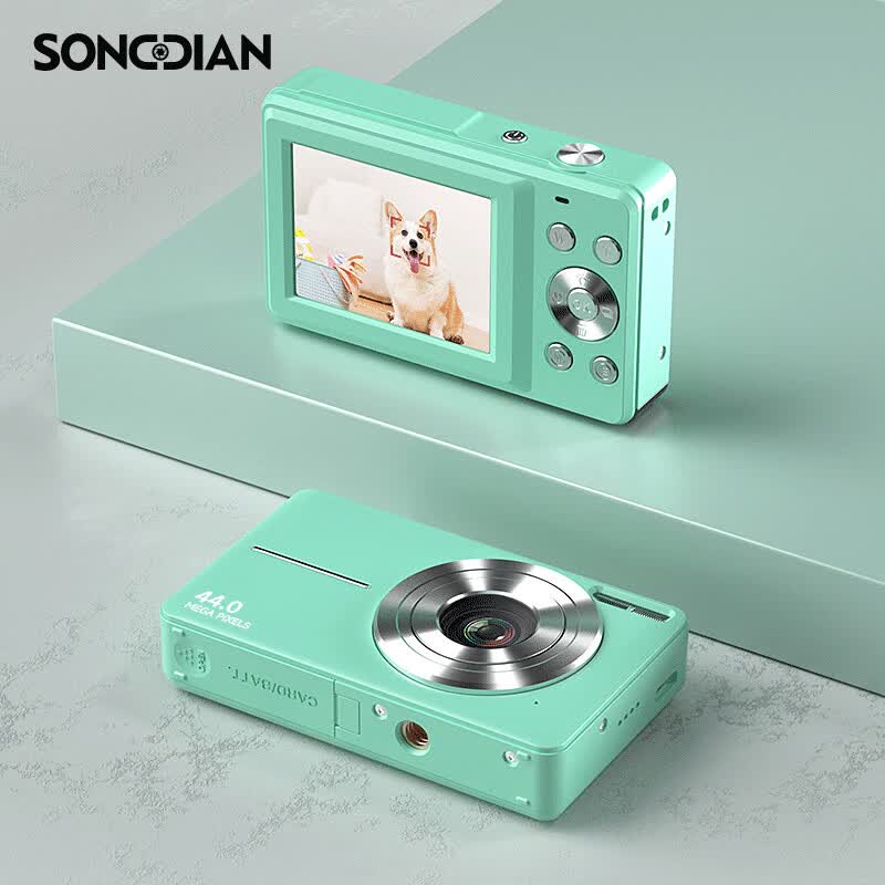 松典(SONGDIAN)数码相机入门级取代ccd儿童相机学生高像素可传手机 高清lvog校园卡片机 DC403 薄荷绿【升级版】 标配 无卡