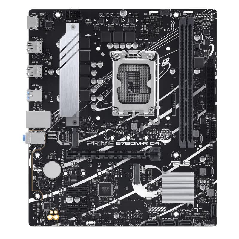 华硕PRIME B760M-R D4 电脑主板 台式机游戏主板 PRIME B760M-R D4单板