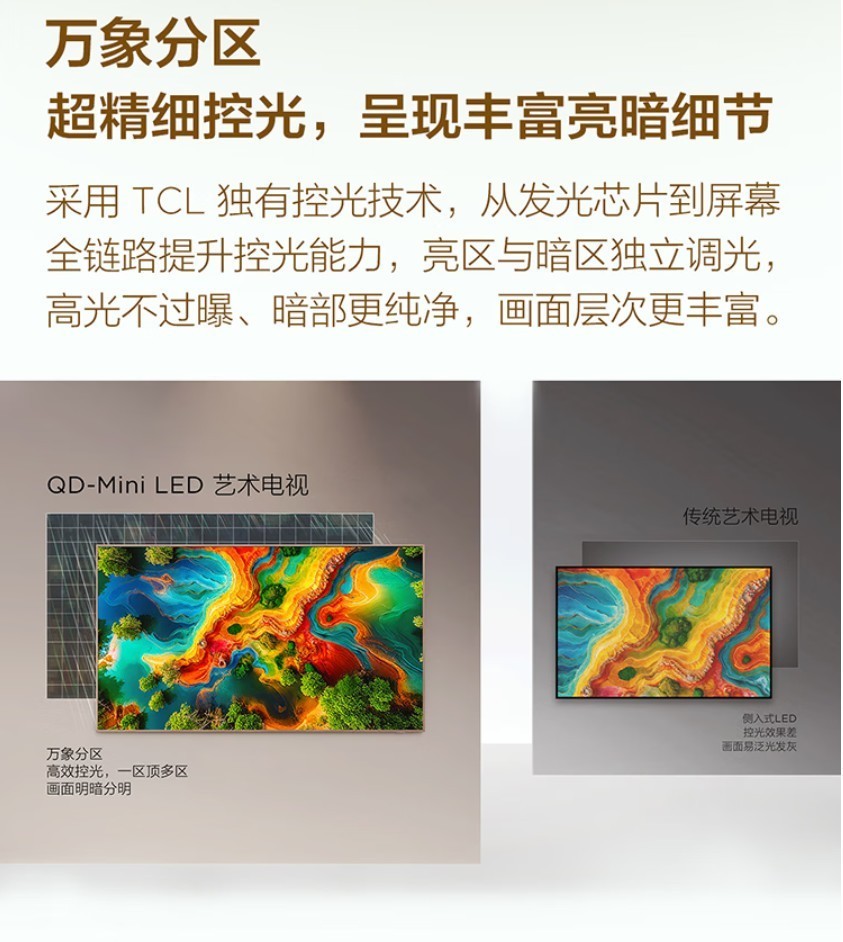 当电视成家居艺术：TCL Art 7M打破壁纸电视的静止边界