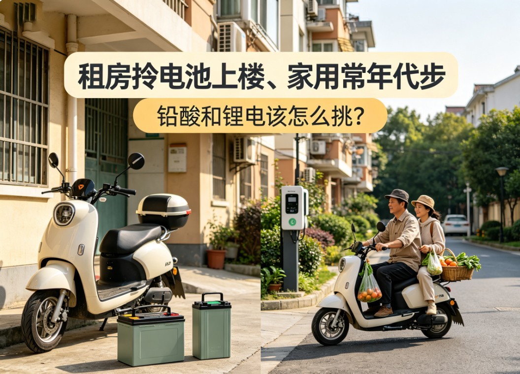 租房拎电池上楼、家用常年代步，铅酸和锂电该怎么挑？