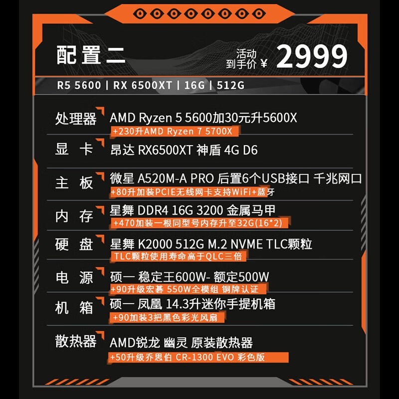 AMD迷你ITX主机,到手价仅3299元!