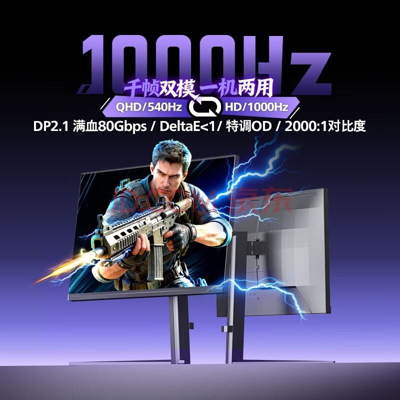 飞利浦EVNIA弈威27英寸 2K540Hz/HD1000Hz千帧双模DP2.1硬件低蓝FastIPS电竞显示器霹雳Pro 27M2N5500XD