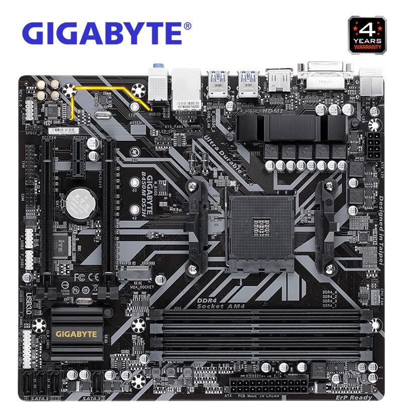 技嘉(GIGABYTE)B450M DS3H 主板 (AMD B450/Socket AM4)