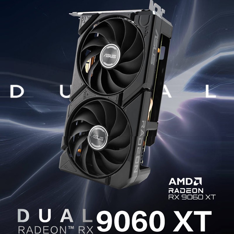 华硕 [AMD]华硕RX9060XT 8G雪豹电脑电竞双风扇光追游戏吃鸡独立显卡