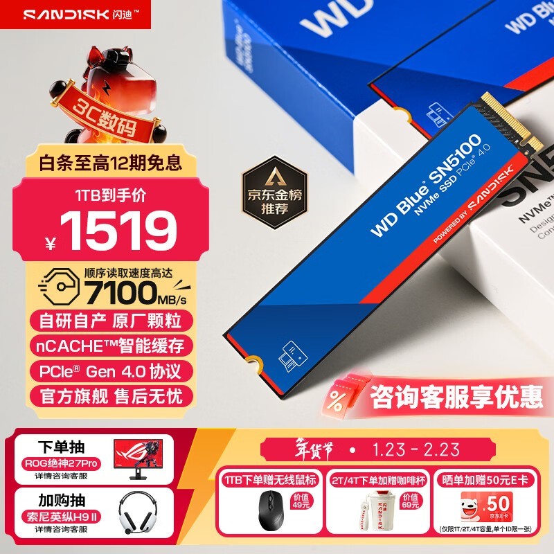 西部数据 WD Blue SN5000(1TB)