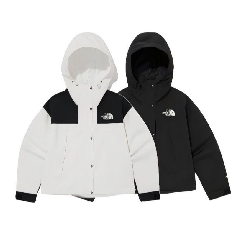 THE NORTH FACE HI MOUNTAIN系列DRYVENT面料短款防水冲锋衣黑白女款NJ2HQ80