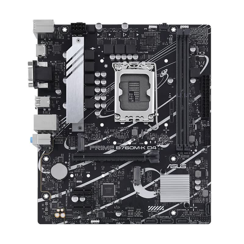 华硕(ASUS)PRIME B760M-K D4 主板 支持 CPU 13600KF/13400F(Intel B760/LGA 1700)