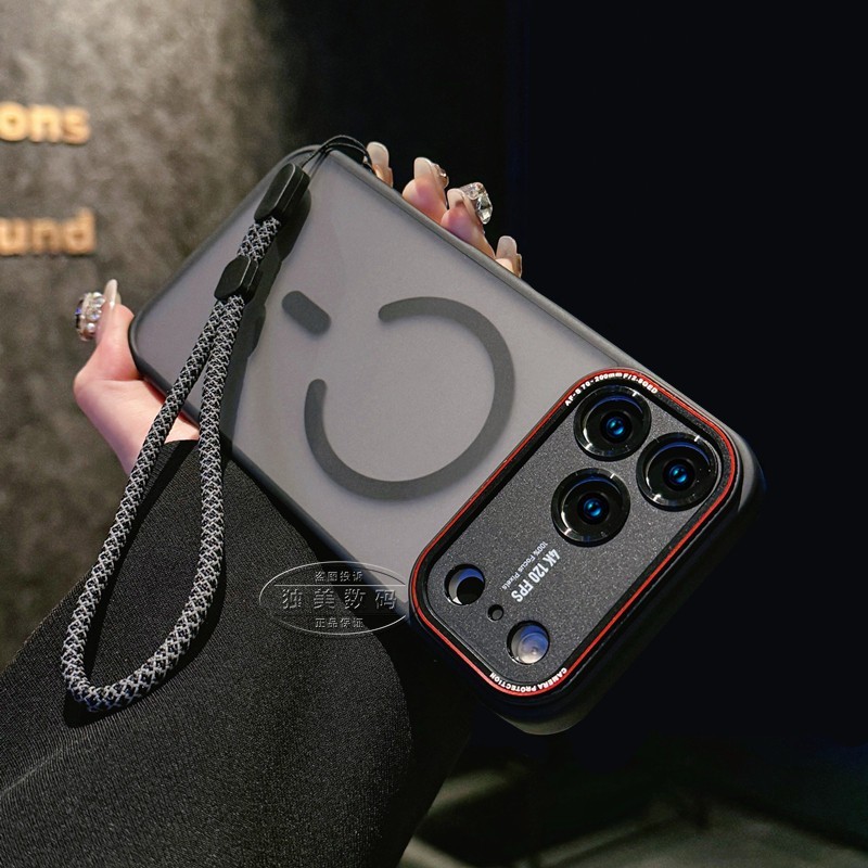 适用于苹果17promax手机壳带挂绳新款iPhone16pro保护套男士独特15有质感高端14外壳女磨砂磁吸防摔十七男生
