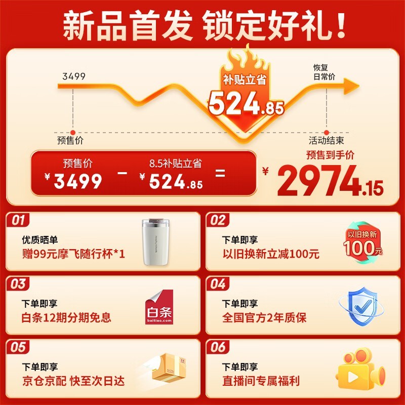 摩飞MR7006咖啡机,领券直降到手3299元