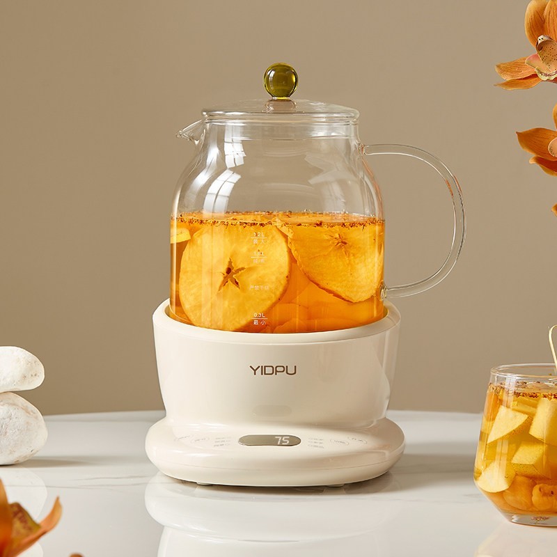 亿德浦 全玻璃养生壶恒温一体煮茶壶家用高硼硅0胶水花茶壶烧水壶