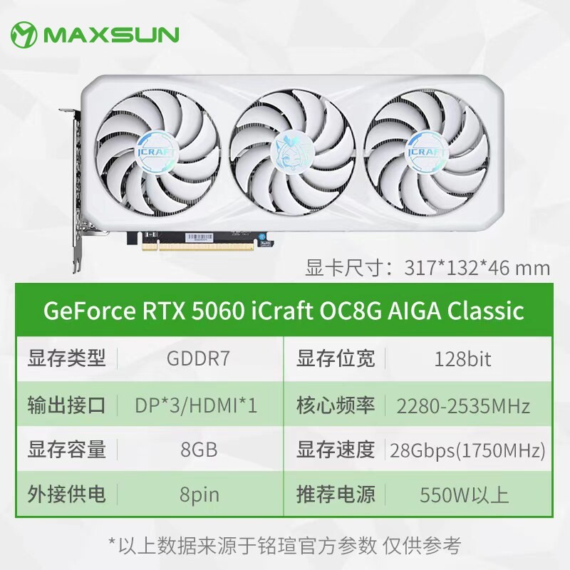 铭瑄 RTX5070Ti iCraft OC16G AIGA Plus 显卡