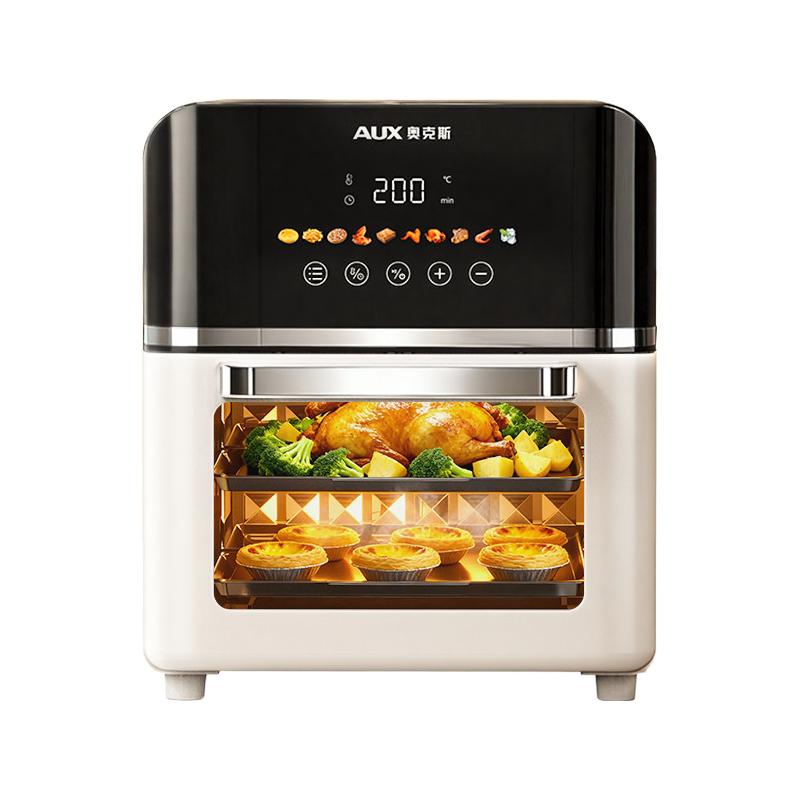 奥克斯 电烤箱家用2025空气炸锅智能多功能烘焙蒸烤微波炉一体
