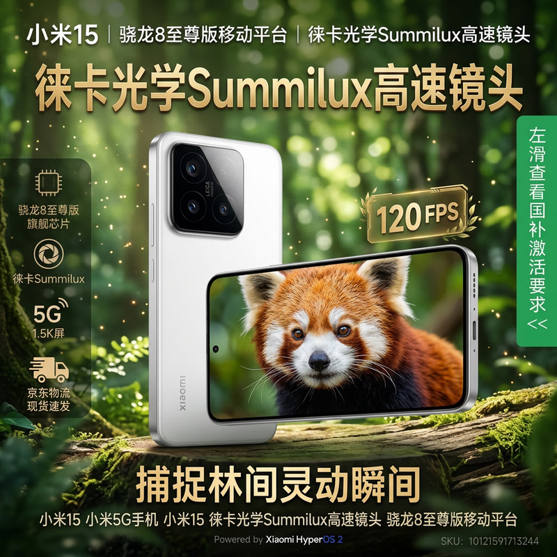 小米 15 5G 手机,京东特惠低至 2949.05 元