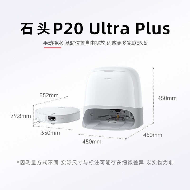 石头 P20 Ultra Plus扫地机器人智能扫拖一体机全自动清洗家用新品