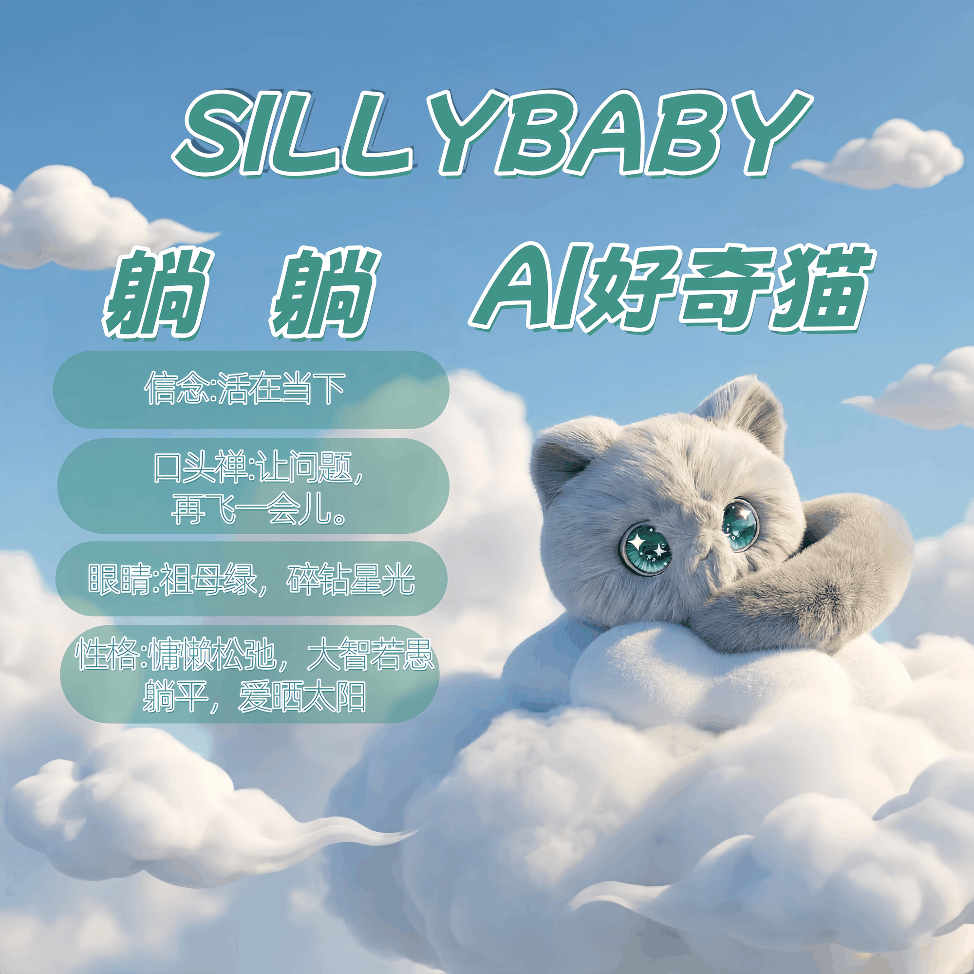 宙物 AI潦草猫智能机器人智能儿童成长学习陪伴语音毛绒玩具宠物deekseep大模型伴侣小智能潮玩安抚养成系玩偶